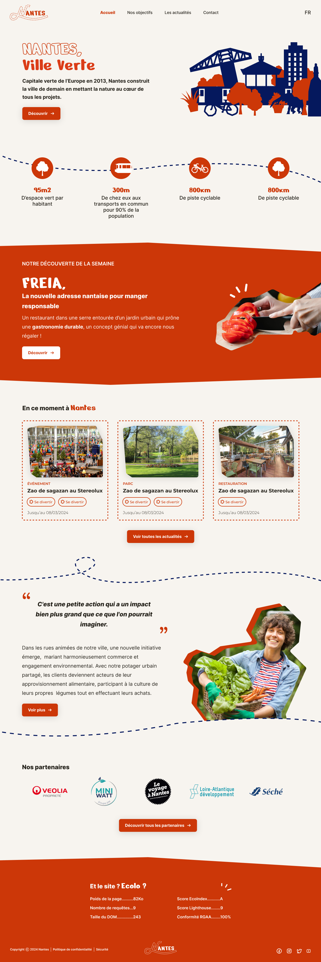 Prototype desktop de la page d'accueil