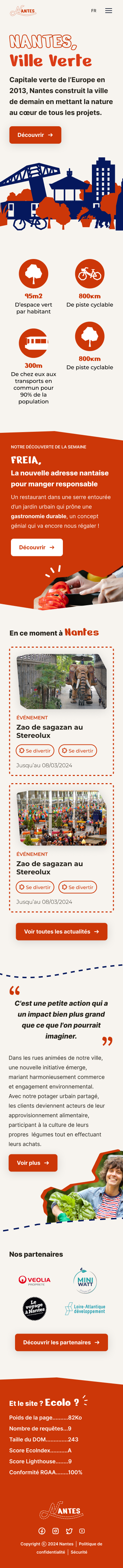 Prototype mobile de la page d'accueil