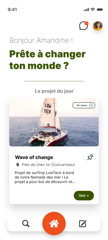 Prototype de la page d'inscription