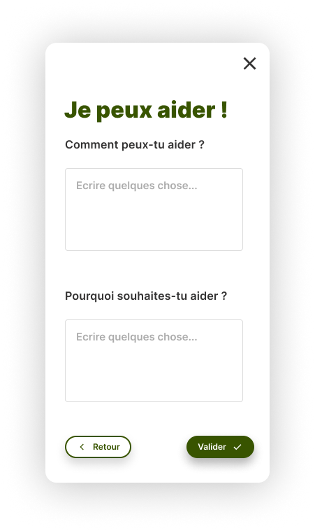 Prototype de la page de précision de l'aide