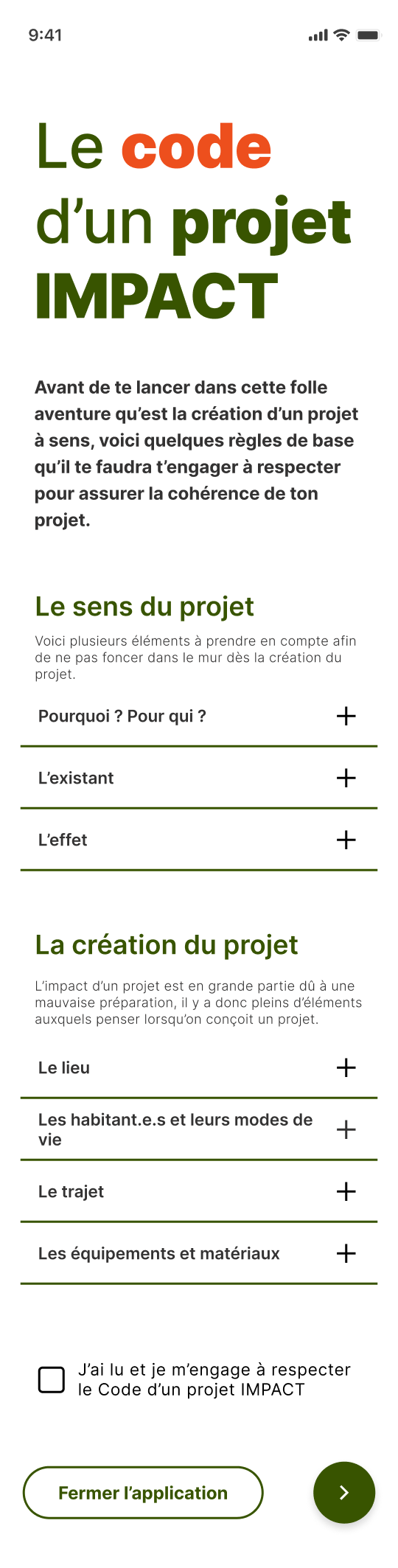 Prototype de la page du Code