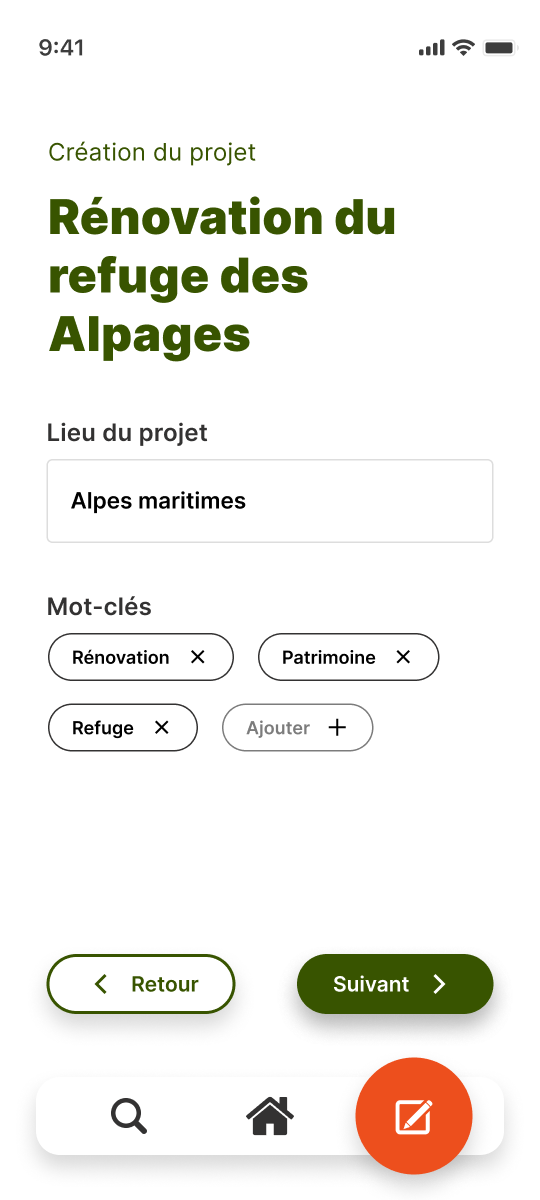 Prototype de la modale de choix des ressources