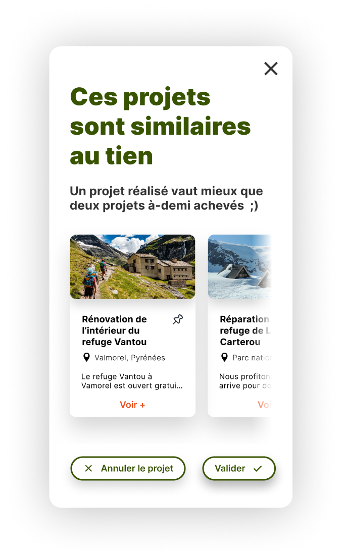 Prototype de la page de précision de l'aide