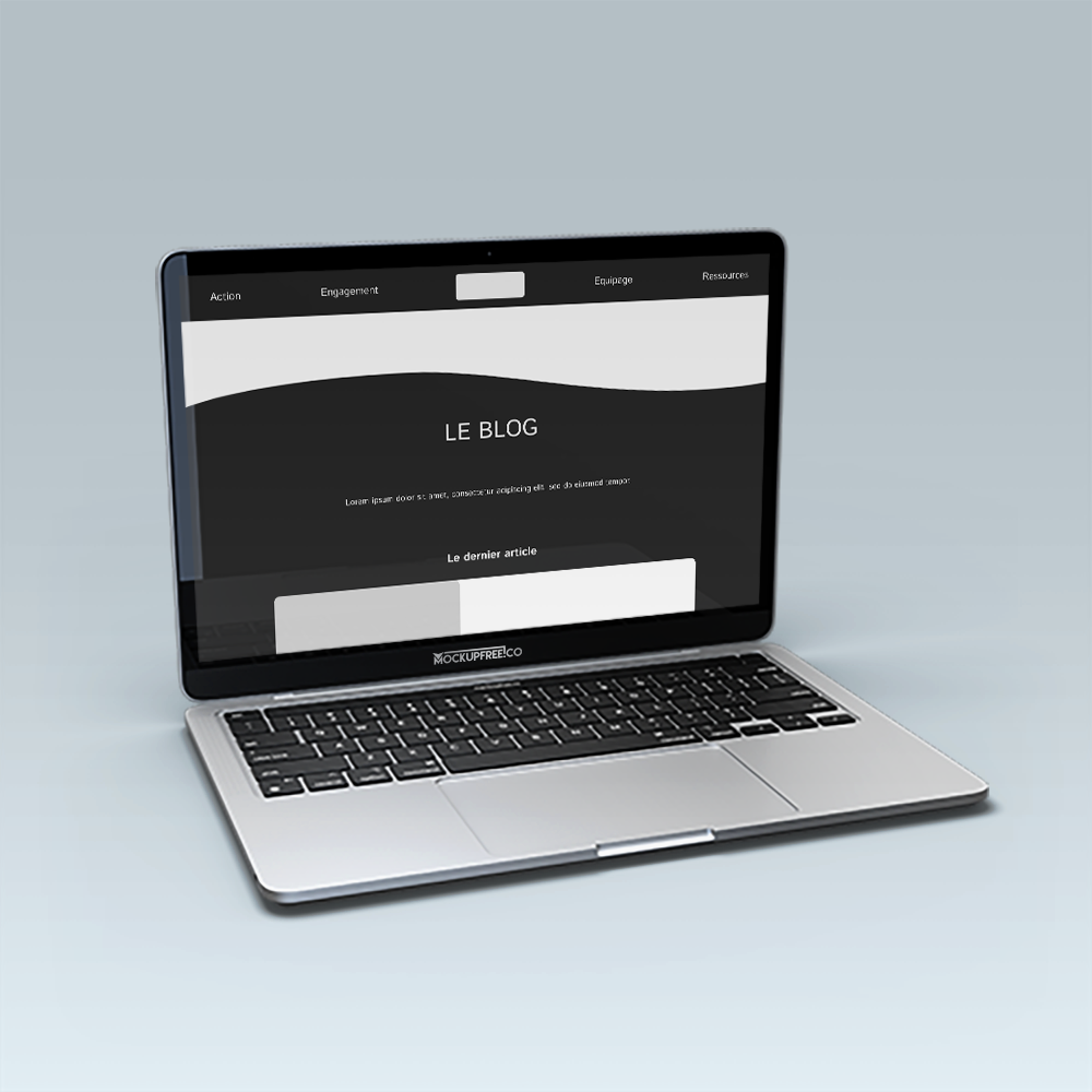 Mockup présentant les wireframes du nouveau site de l'association L'écume de mai