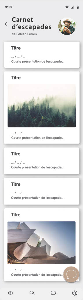 Prototype page carnet d'escapades d'un compagnon