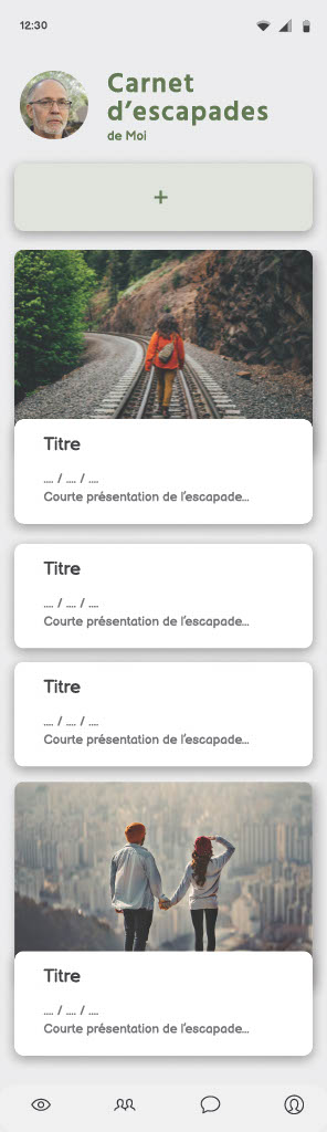 Prototype page d'accueil - carnet d'escapades