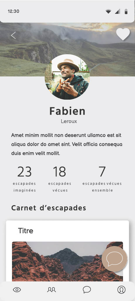 Prototype page profil d'un compagnon