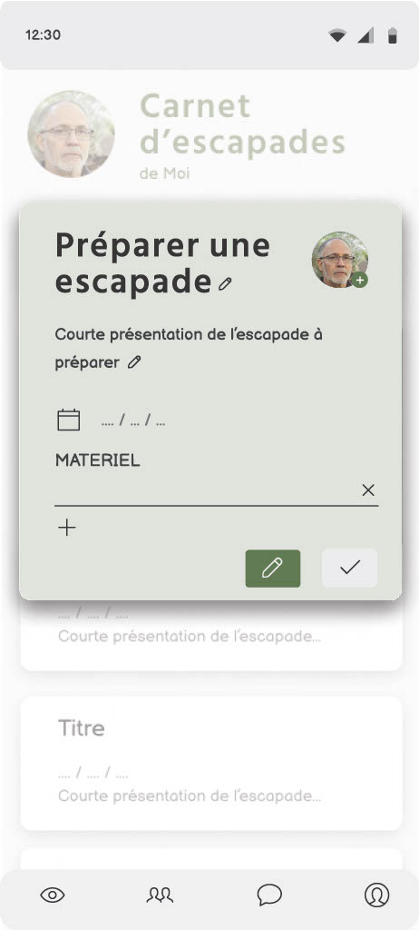 Prototype page préparer une escapade